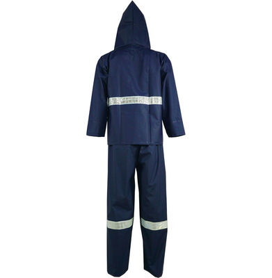 Hooded Reflective Running Rain Jacket Fishing Clothes Heavy PU High Visibility Rain Gear Poncho