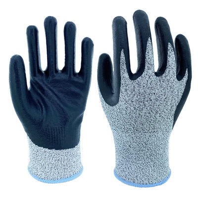 13g Anti Cut Hppe Shell Gloves Cut Resistant High Grip Float Glass Handling ANSI A2 Foam