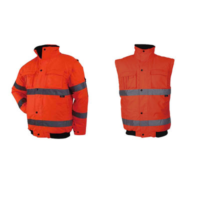 5xl En471 Breathable Fluorescent Reflective Jacket Construction Bomber Waterproof Hi Vis 2 In 1