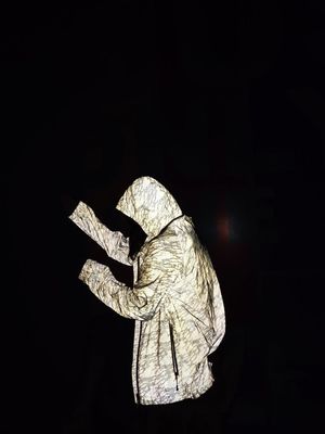 Silver Luminous Strong Reflective Stretch Fabric High Vis Jacket Material EN20471 ANSI107