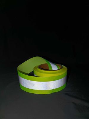 Fluorescent Reflective Webbing Tape Green Reflective Fabric Ribbon High Light 5cm