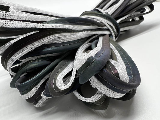 Silver Polyester Reflective Piping Rolls Visibility Heat Activated Adhesive Washable Up To 50 Cycles