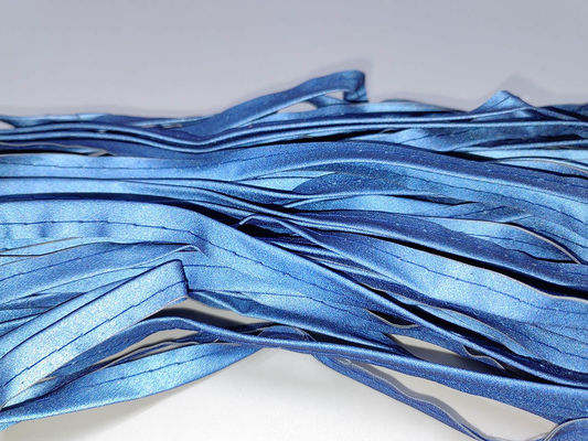 2cm Fold In Half High Visibility Blue Reflective Piping Sewing On Garment