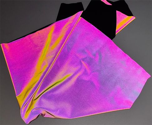 Colorful Reflective Fabric on Black Base Perfect for Safety Wear